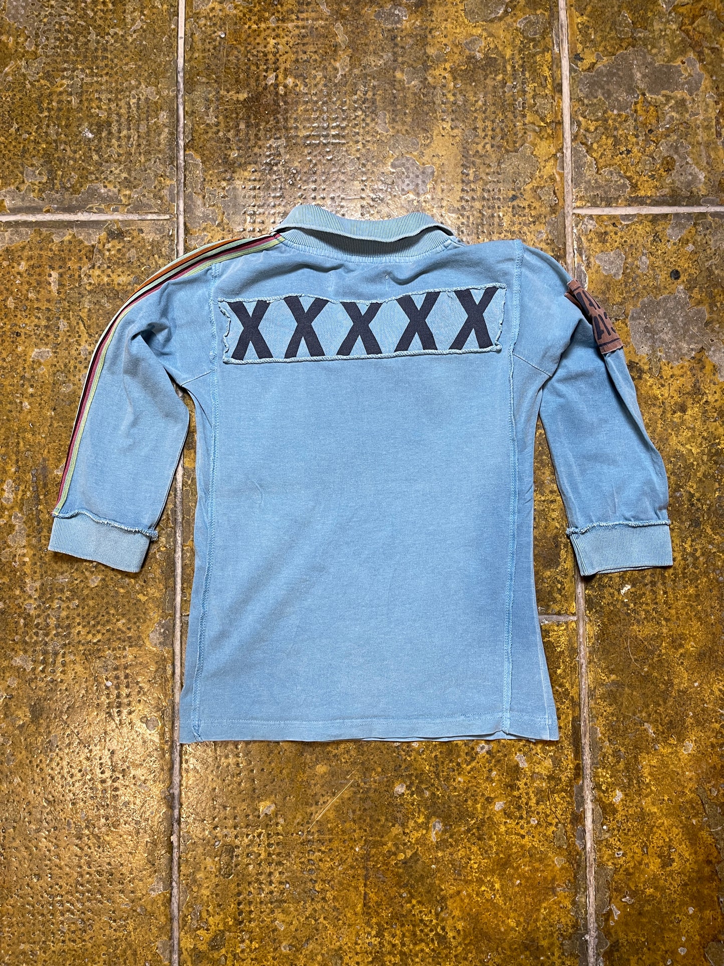 School Rag Short Sleeve Top Blue 2000s y2k - XS