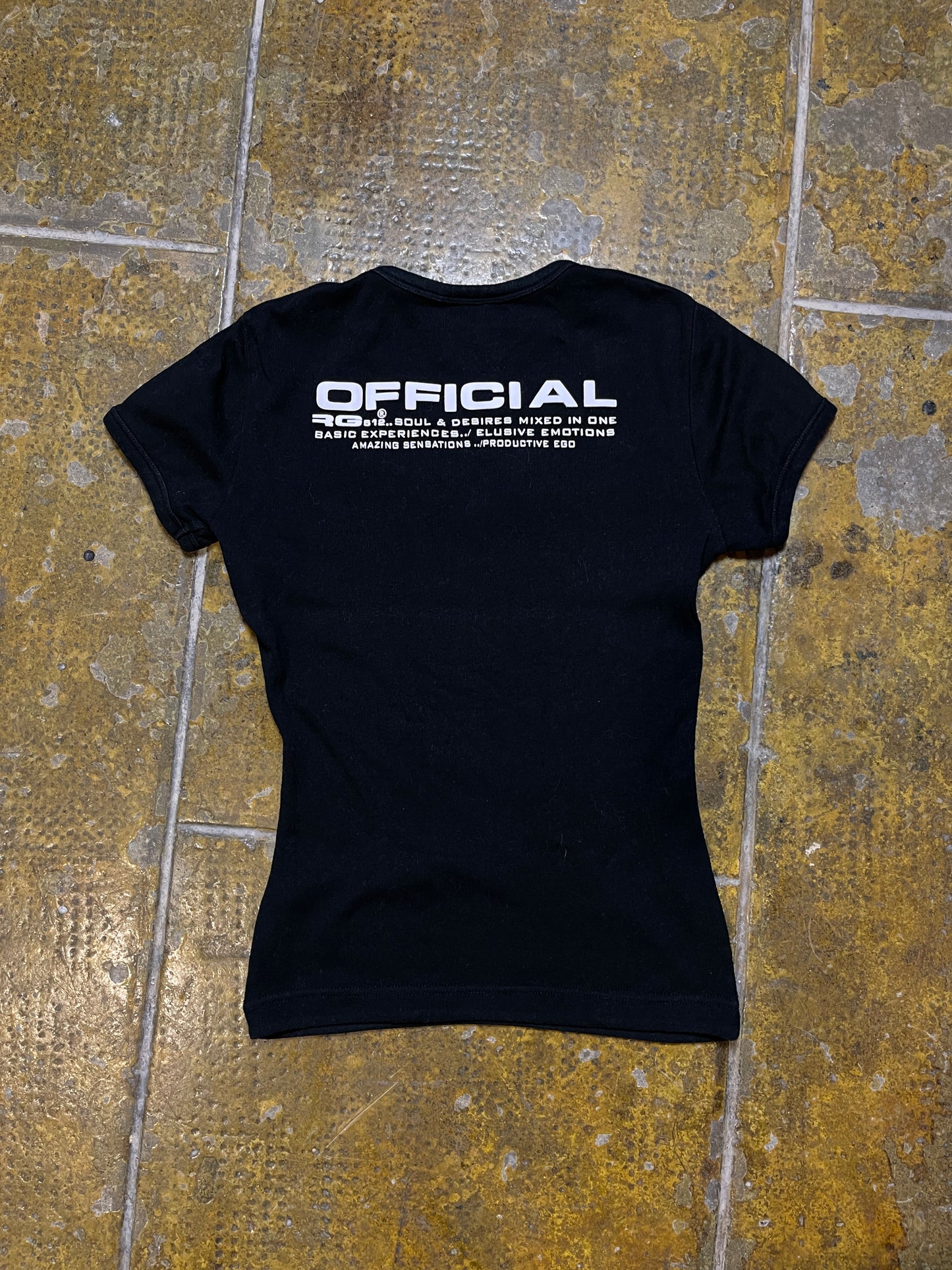 RG512 Short Sleeve Top Black 2000s y2k - XS
