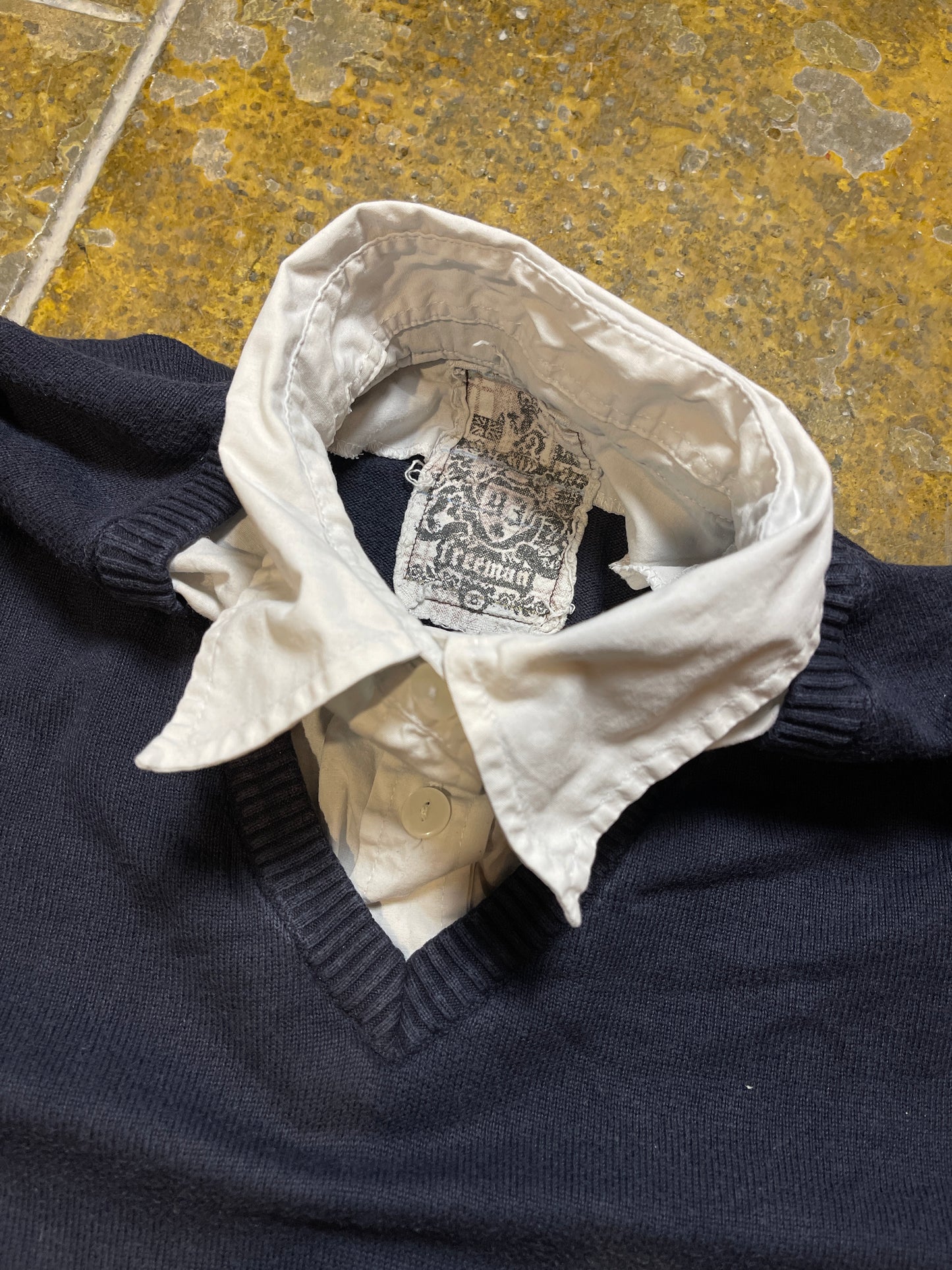 Freeman T Porter Long Sleeve Top Navy 2000s y2k - S