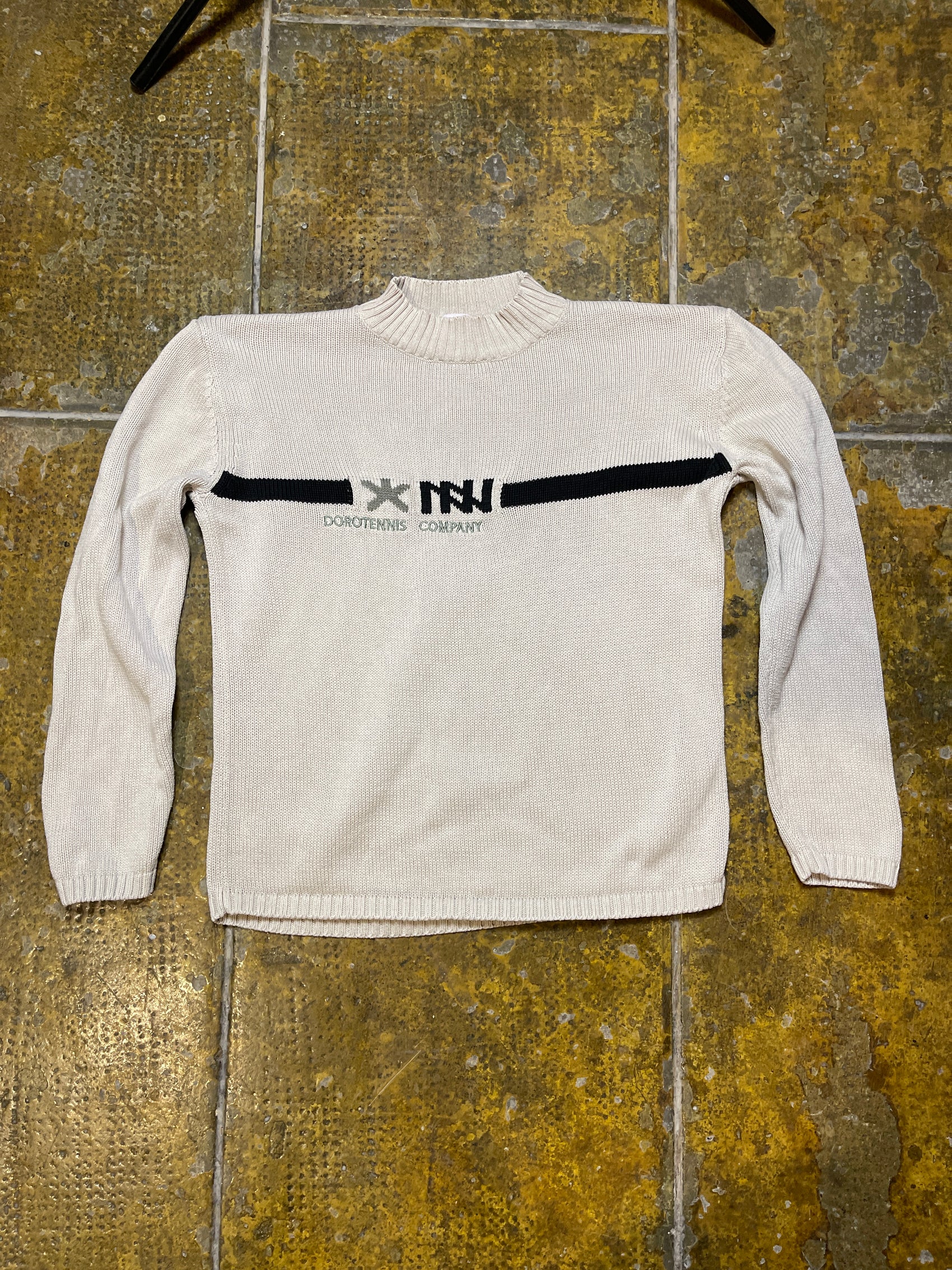 Dorotennis Knitted Sweatshirt Cream White 2000s y2k - XS