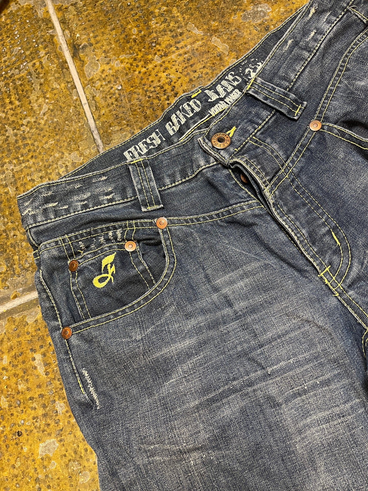 Fresh Baked Jeans Bootcut Denim Pants Blue 2000s y2k - M/L
