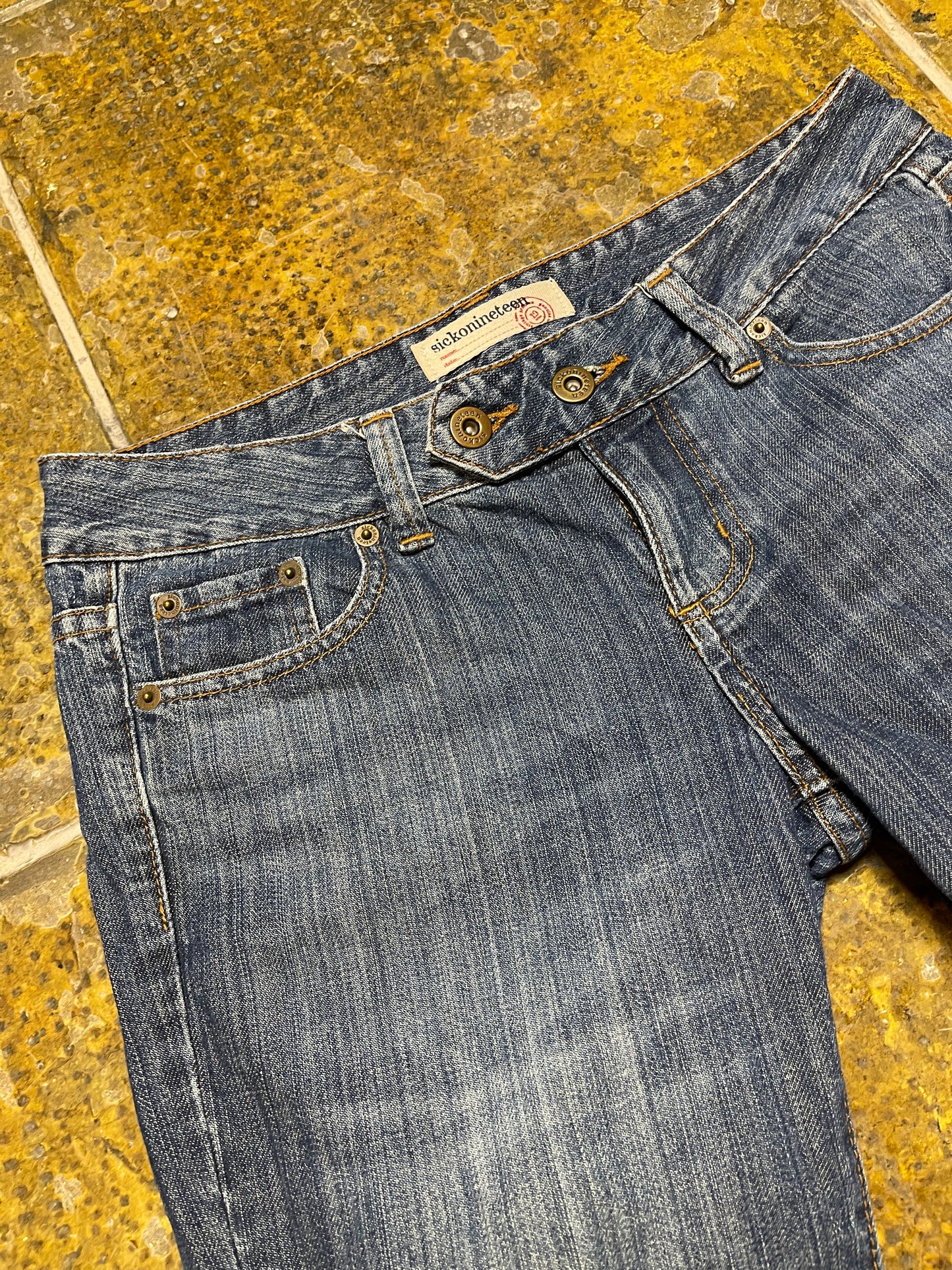 Sickonineteen Capri Denim Pants Blue 2000s y2k - S
