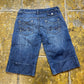 Mango Low Waist Denim Shorts Blue 2000s y2k - S