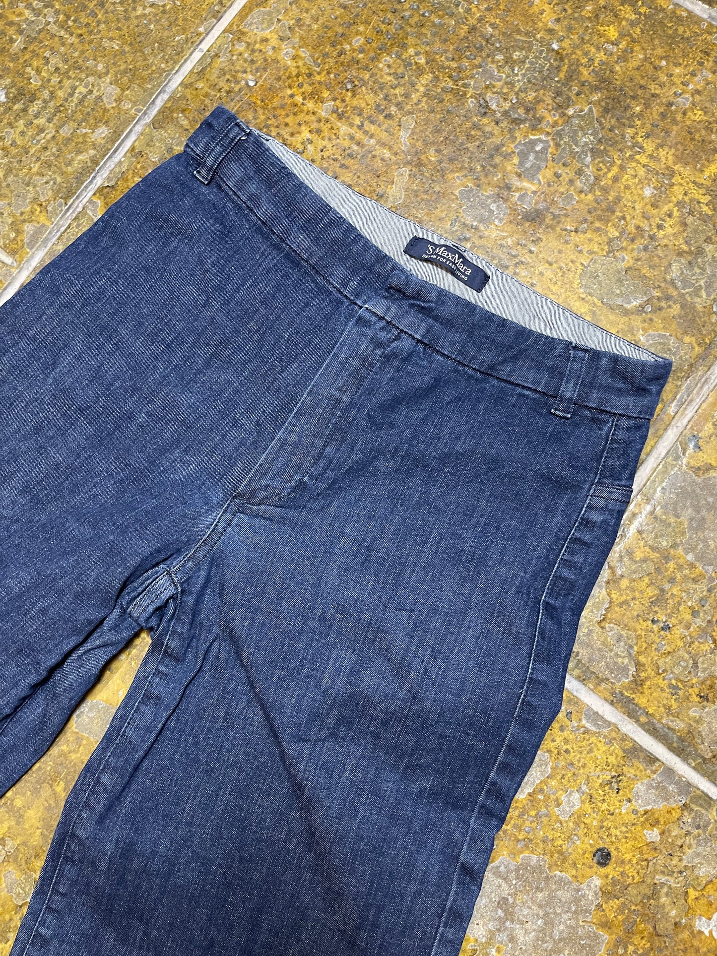 Max Mara Denim Capri Pants Blue 2000s y2k - XS