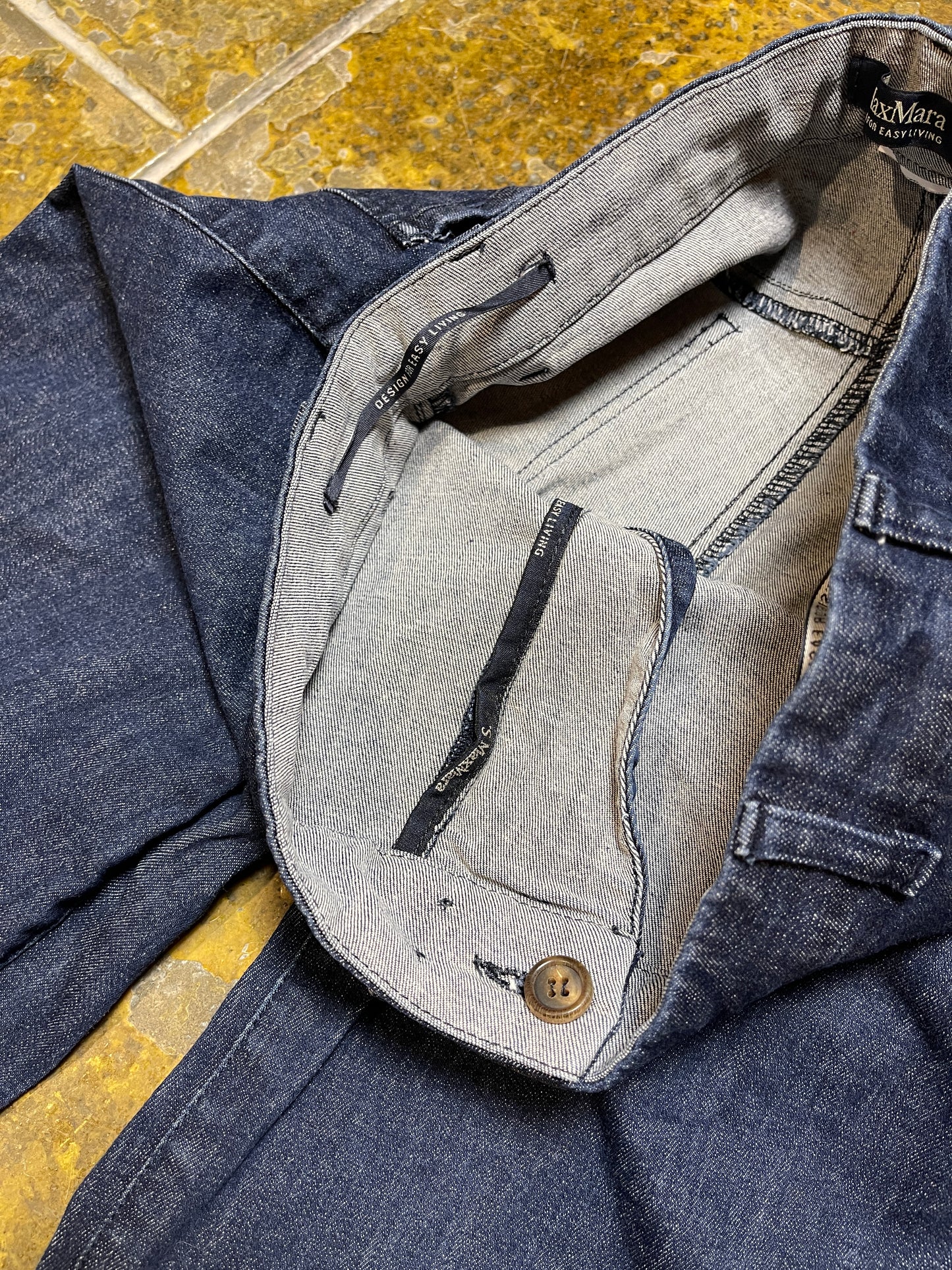 Max Mara Denim Capri Pants Blue 2000s y2k - XS