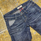 Fornarina Low Waist Skinny Denim Pants Blue 2000s y2k - M