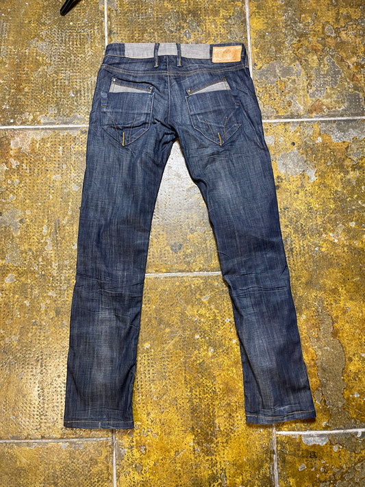 Fornarina Low Waist Skinny Denim Pants Blue 2000s y2k - M