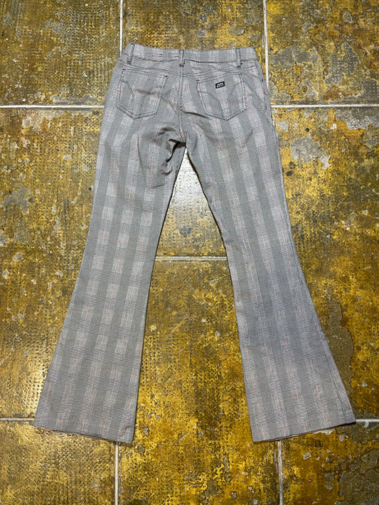 Miss Sixty Low Waist Flared checkered Pants Gray Black 2000s y2k - S/M