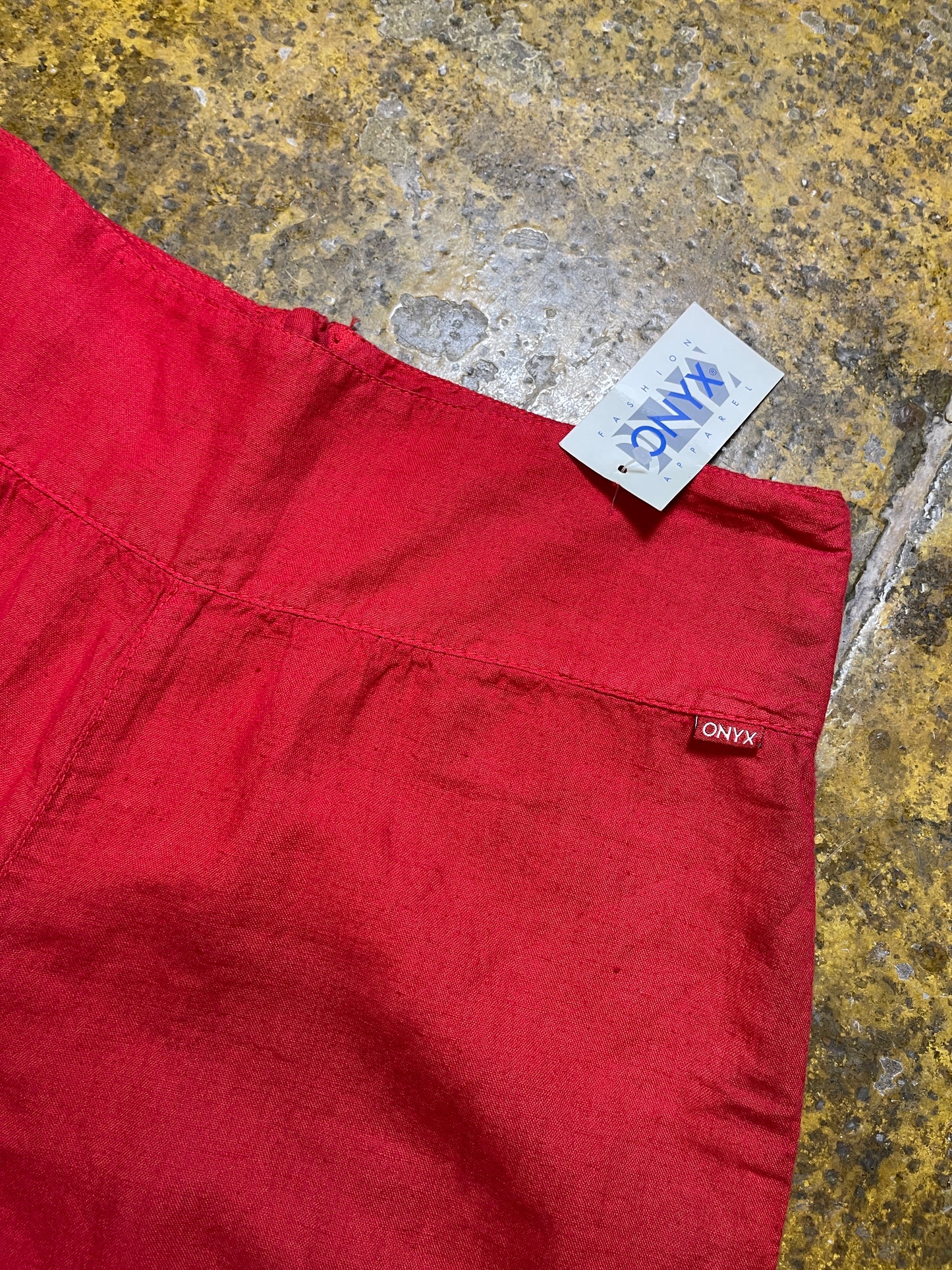 Onyx Flared Linen Pants Red 2000s y2k - XL