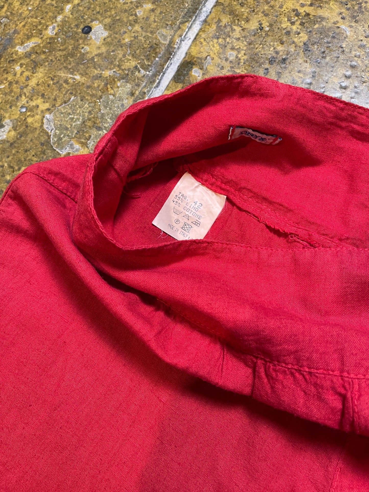 Onyx Flared Linen Pants Red 2000s y2k - XL