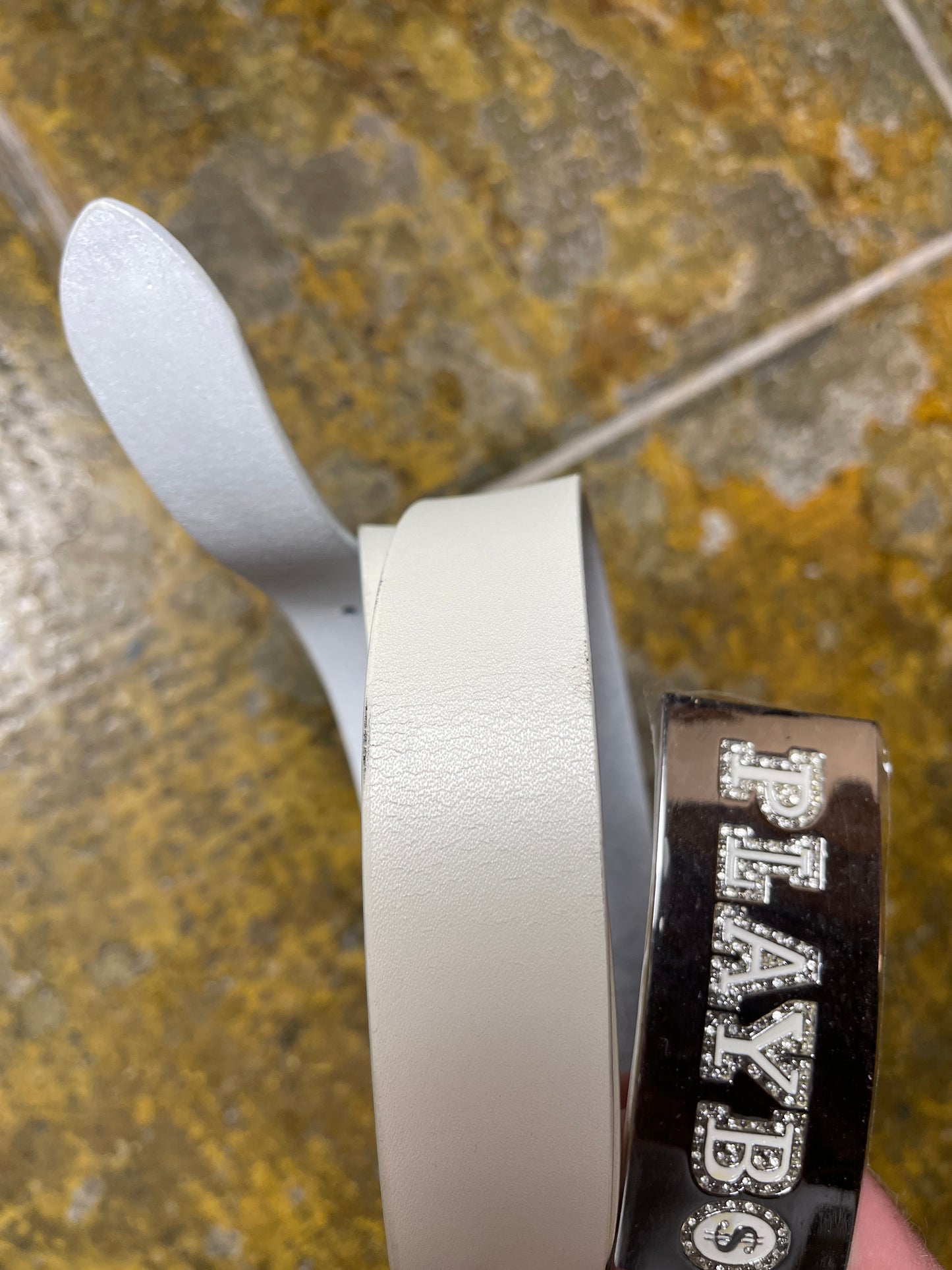 PLayboy Leather Belt 2004 White Deadstock 2000s y2k