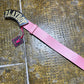 Playboy Leather Belt 2004 Pink 2000s y2k Big Buckle