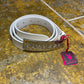 Playboy Leather Belt White Big Buckle Silver 2004 y2k