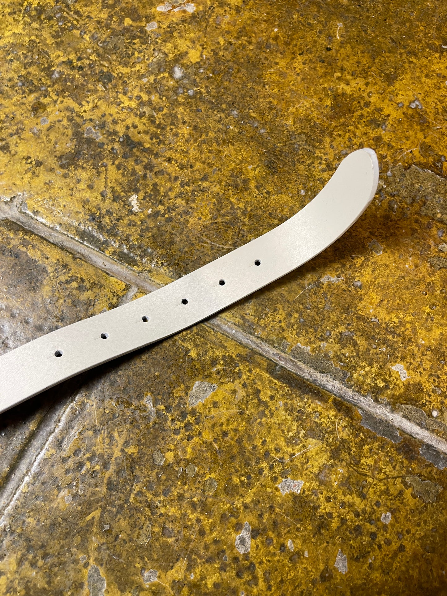 Playboy Leather Belt White Big Buckle Silver 2004 y2k