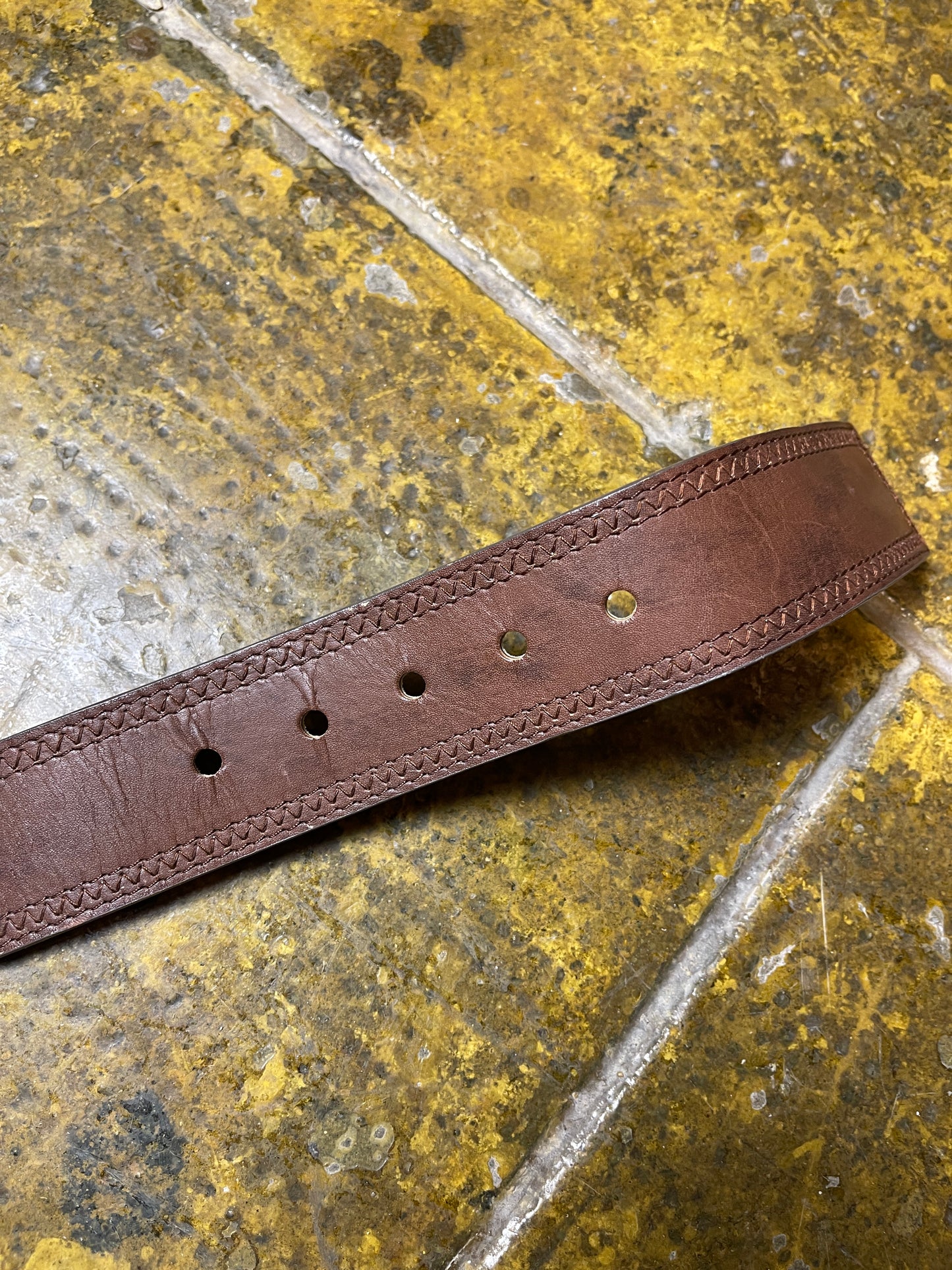 Playboy Leather Belt Brown Big Buckle 2000s y2k