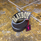 Playboy Leather Belt Gray Big Buckle Silver Metal 2004 y2k