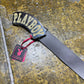 Playboy Leather Belt Gray Big Buckle Silver Metal 2004 y2k