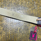 Playboy Leather Belt Gray Big Buckle Silver Metal 2004 y2k