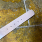 Playboy Leather Belt Rose Big Buckle Silver Metal 2004 y2k