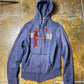Abercrombie & Fitch Zip Through Hoodie Sweatshirt Chunky 2000s y2k Navy - L