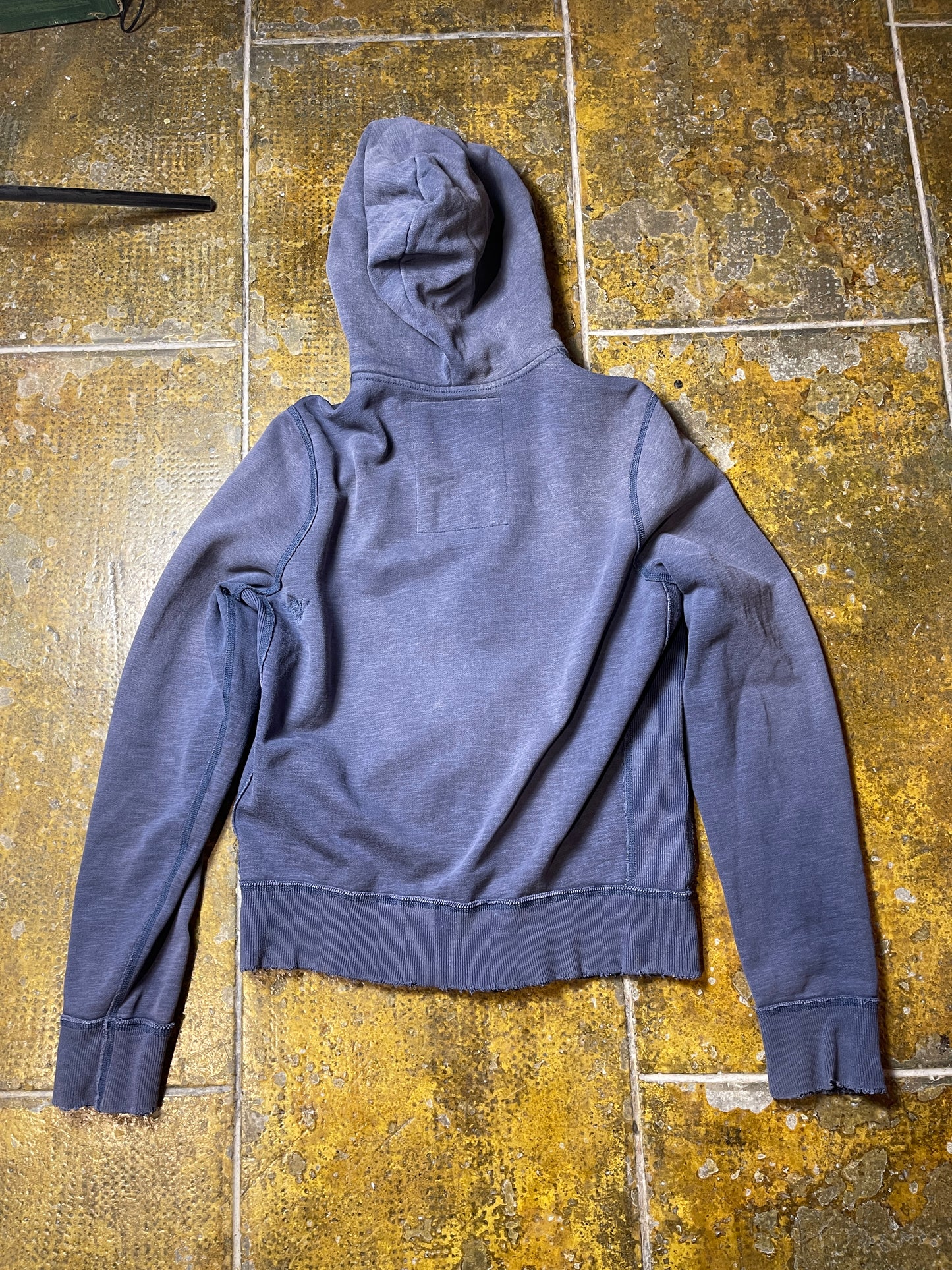 Abercrombie & Fitch Zip Through Hoodie Sweatshirt Chunky 2000s y2k Navy - L