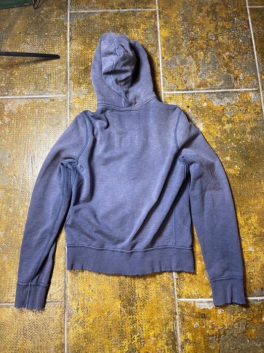 Abercrombie & Fitch Zip Through Hoodie Sweatshirt Chunky 2000s y2k Navy - L