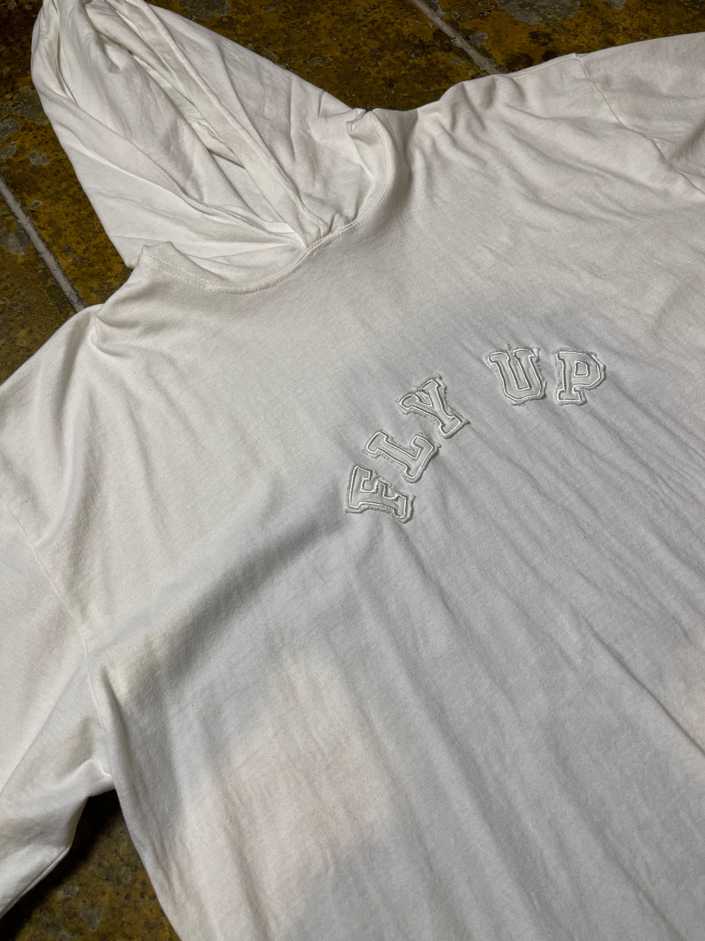 Fly Up Hooded T-Shirt White 2000s y2k - XL/XXL