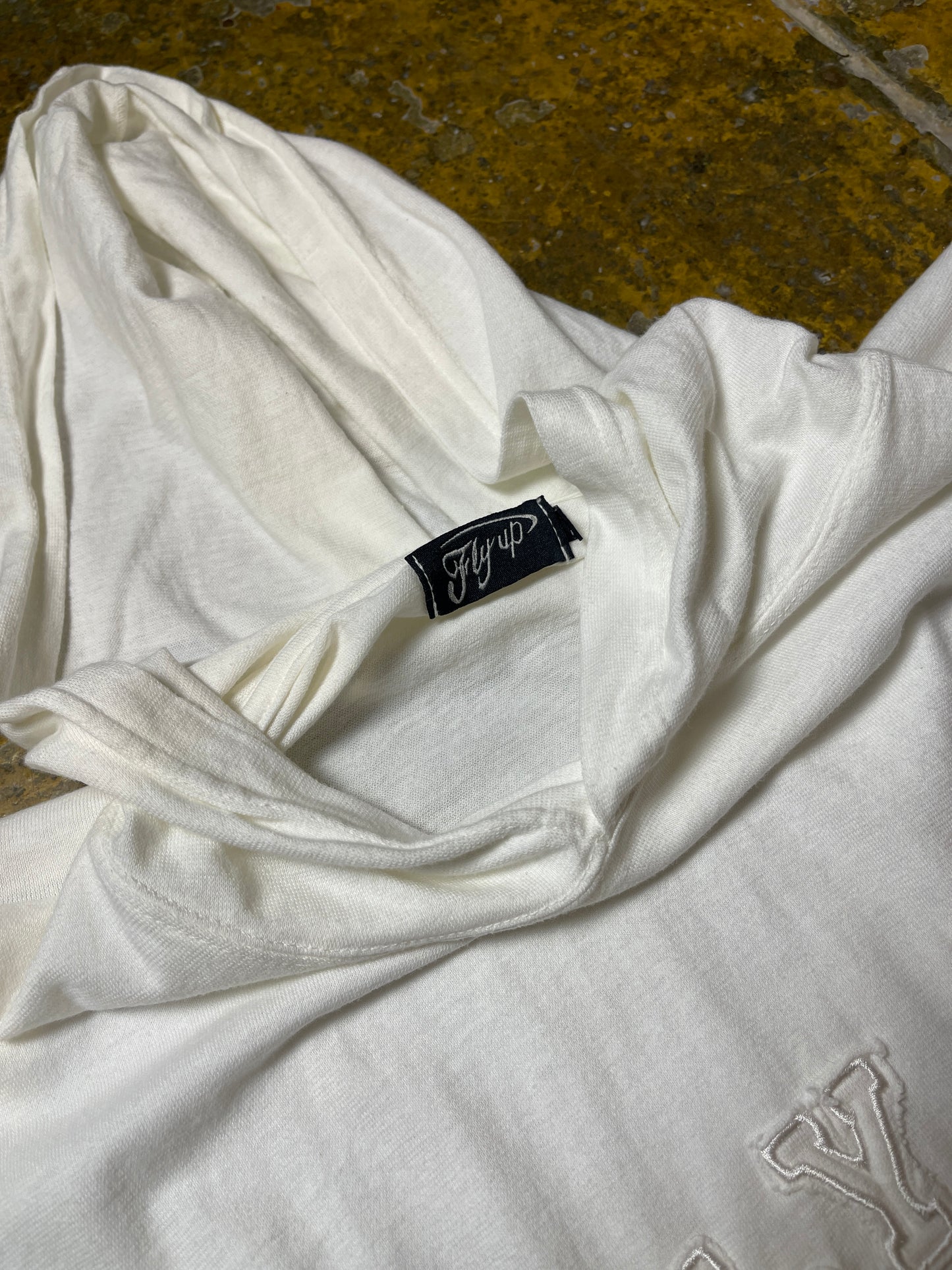 Fly Up Hooded T-Shirt White 2000s y2k - XL/XXL