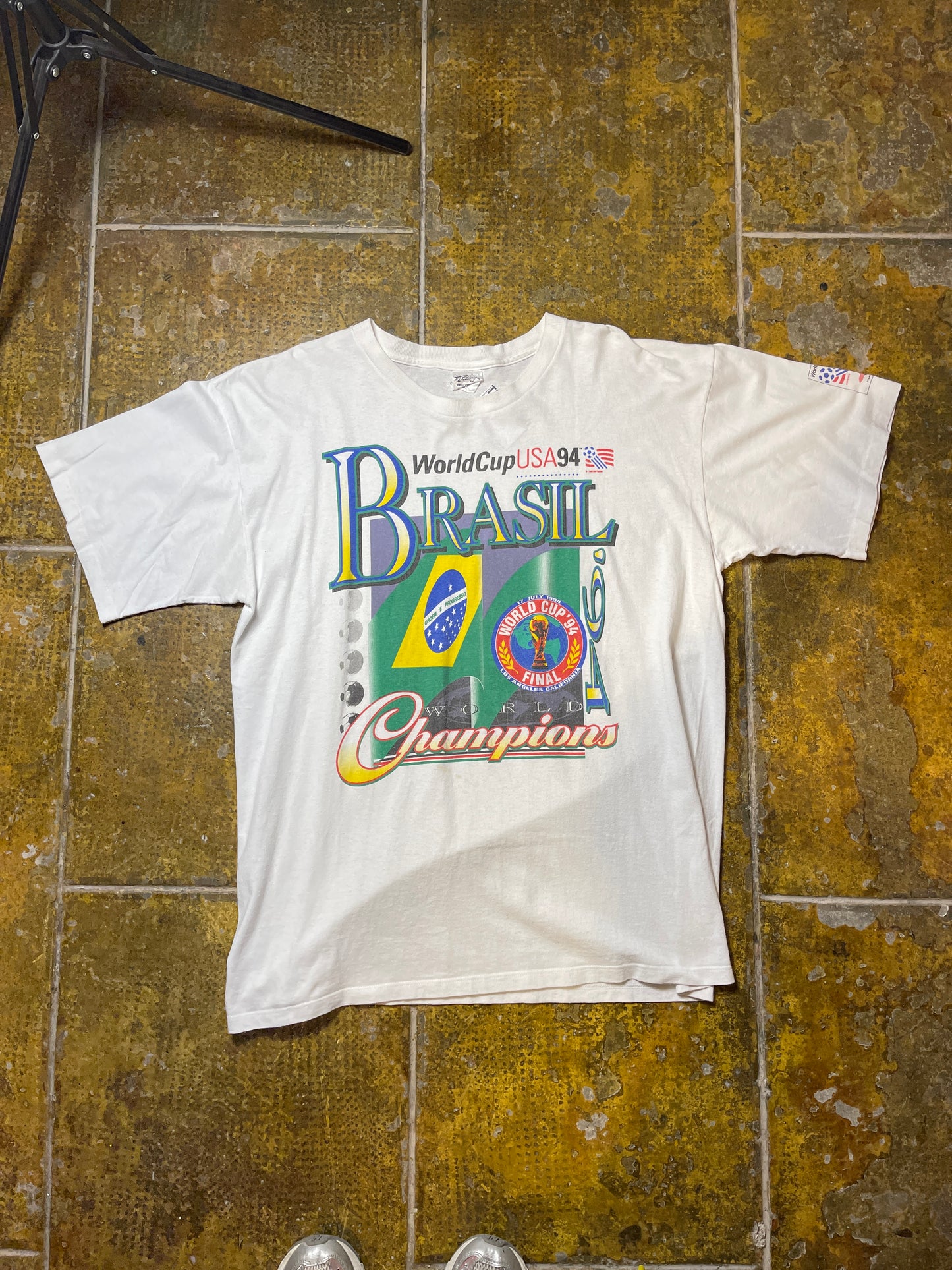 Vintage World Cup USA Brasil 1994 T-Shirt White Football - XL/XXL