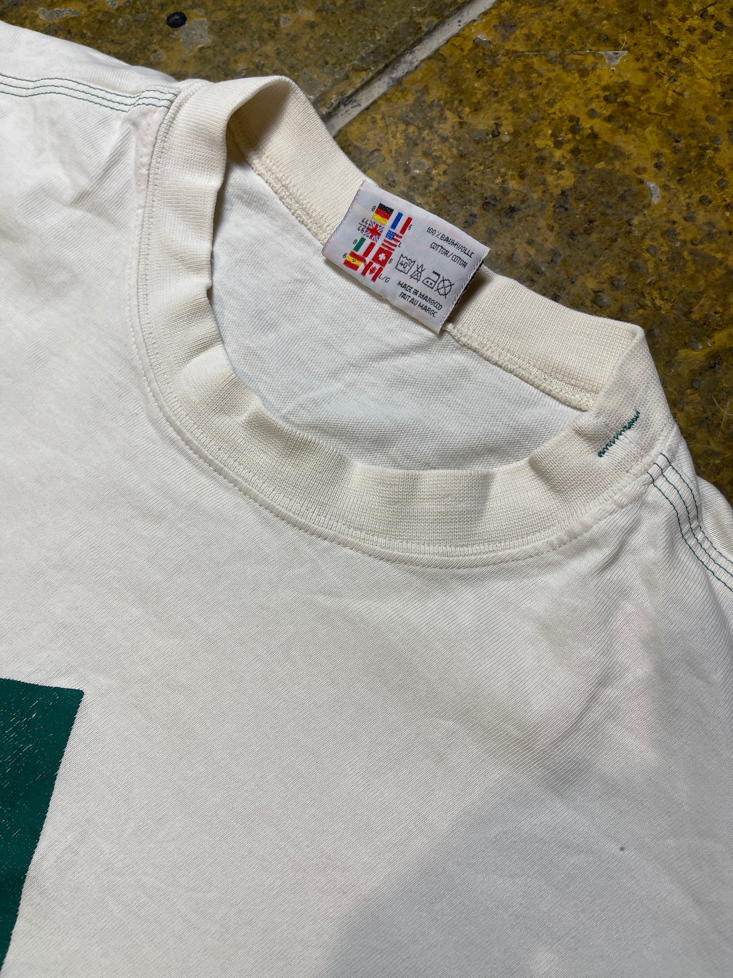 Vintage Adidas Equipment T-Shirt White Turquoise 1990s - L/XL