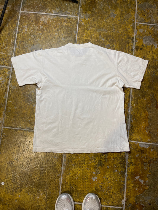 Vintage Adidas Equipment T-Shirt White Turquoise 1990s - L/XL