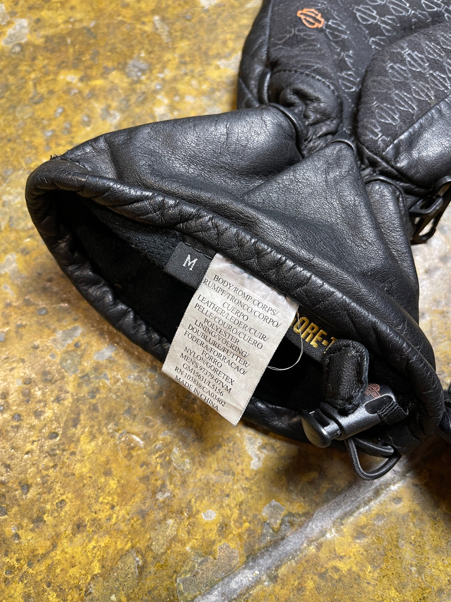 Vintage Harley Davidson Black Leather Motorcycle Gloves 1990s - M