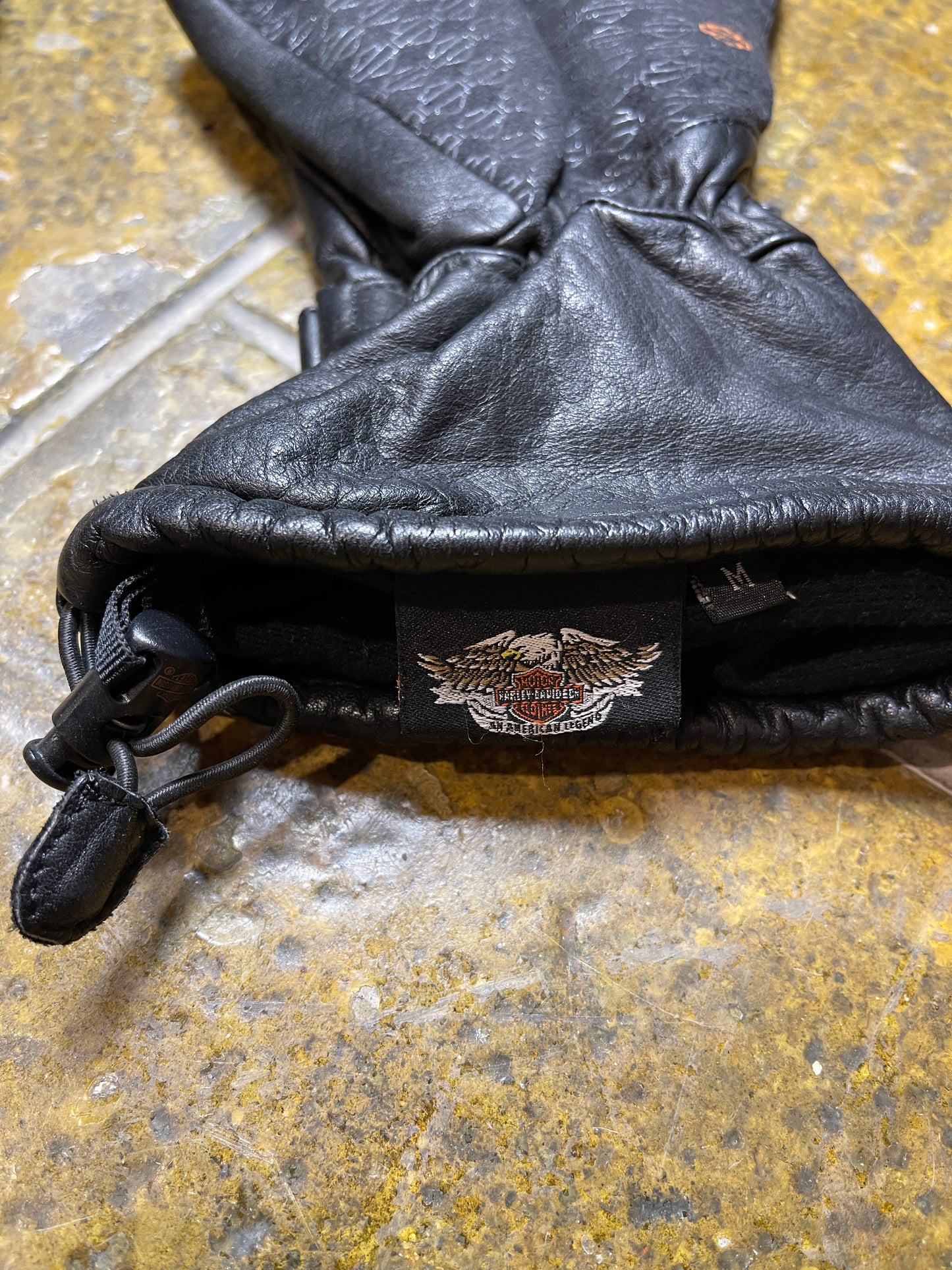 Vintage Harley Davidson Black Leather Motorcycle Gloves 1990s - M