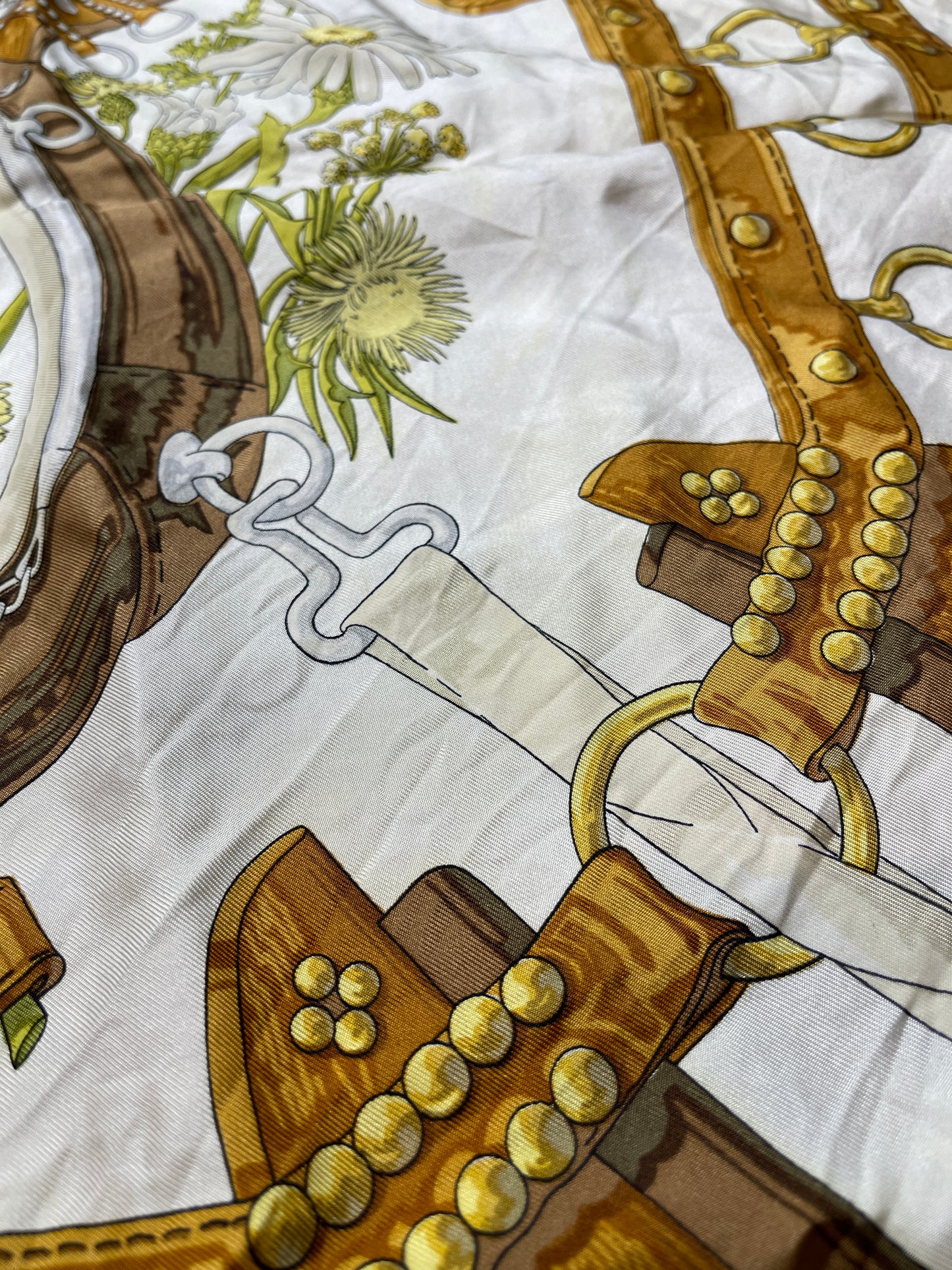 Vintage Hermes 'Aux Champs' Silk Scarf 1970 Caty Latham