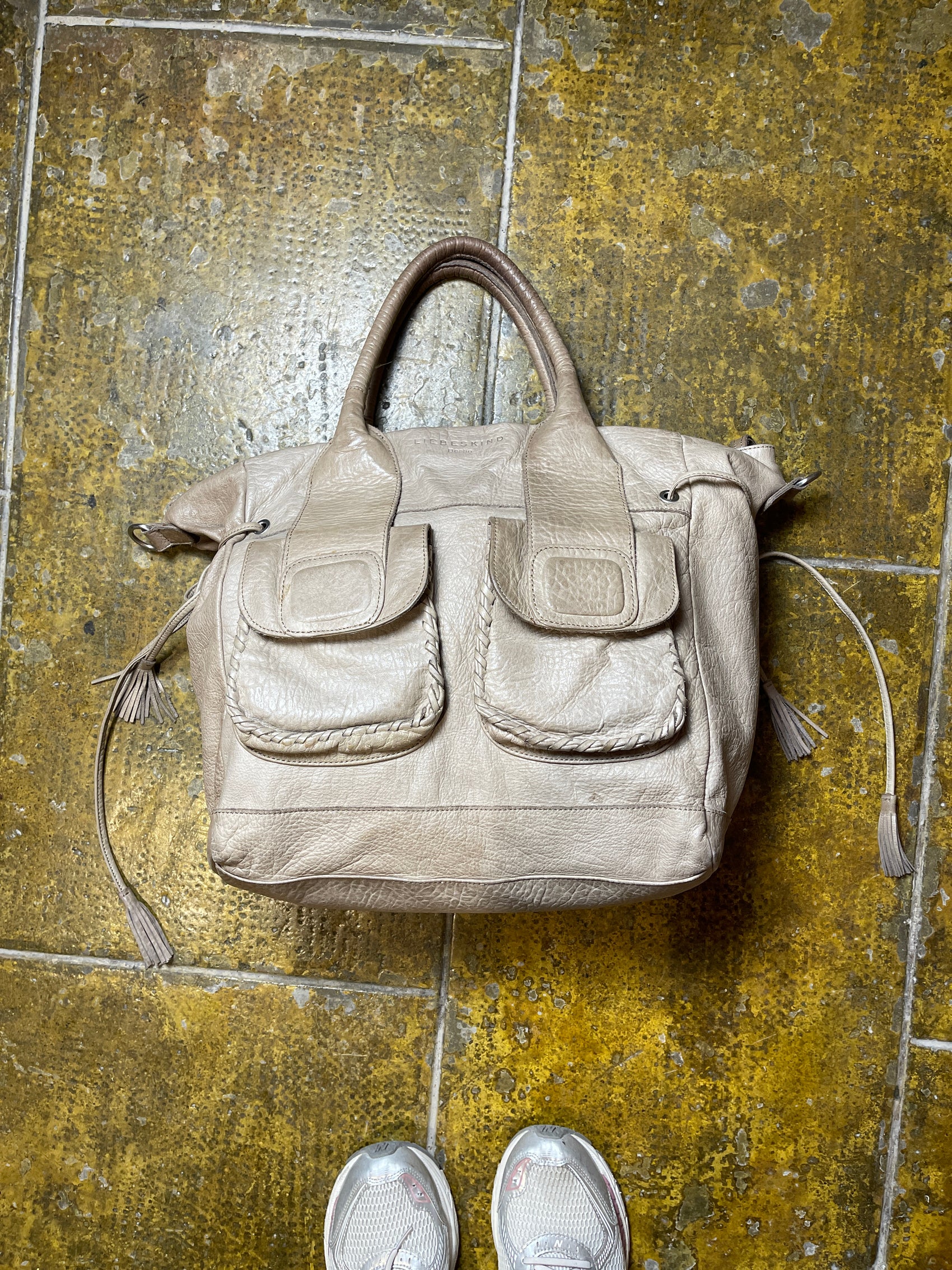 Liebeskind Berlin Shopper Shoulder Bag Leather Cream 2000s y2k