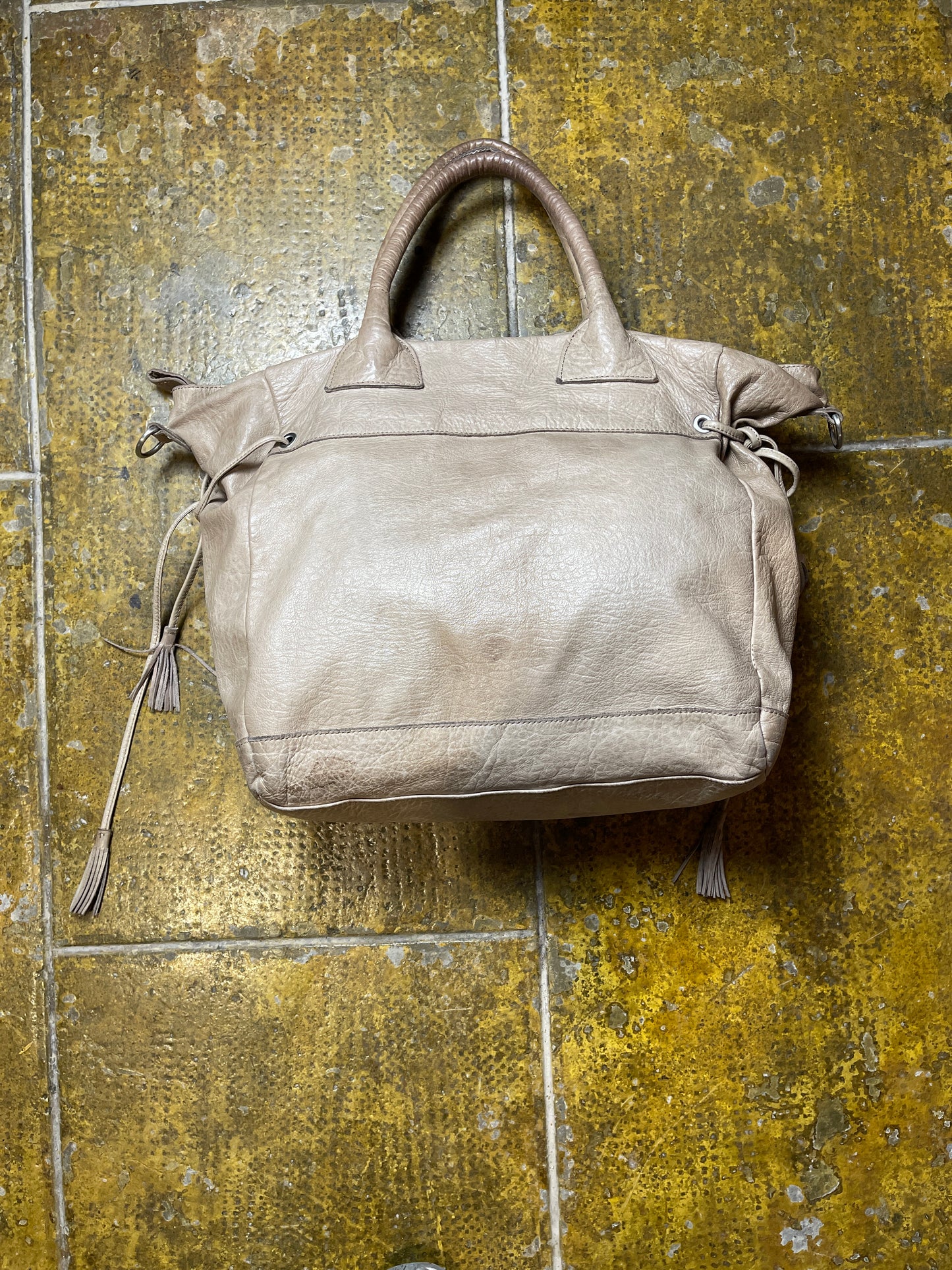 Liebeskind Berlin Shopper Shoulder Bag Leather Cream 2000s y2k