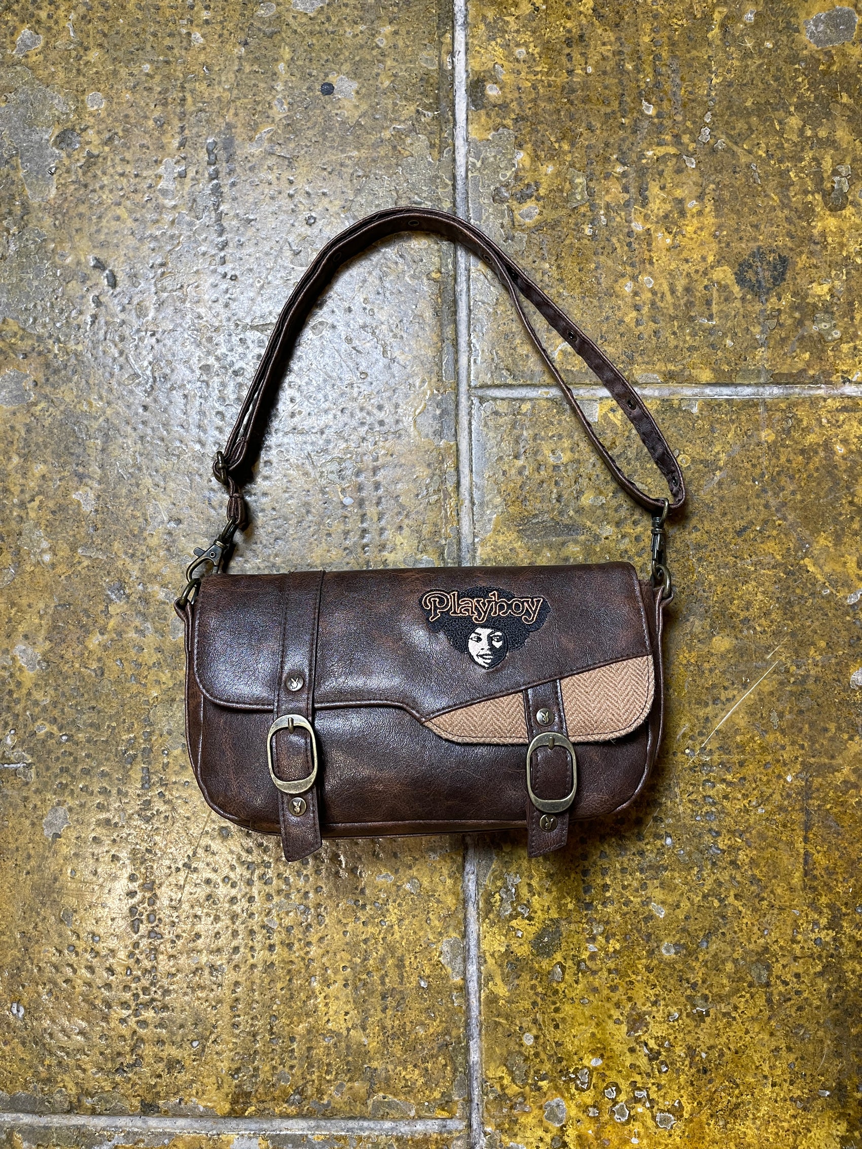 Playboy Shoulder Bag Brown Faux Leather 2004