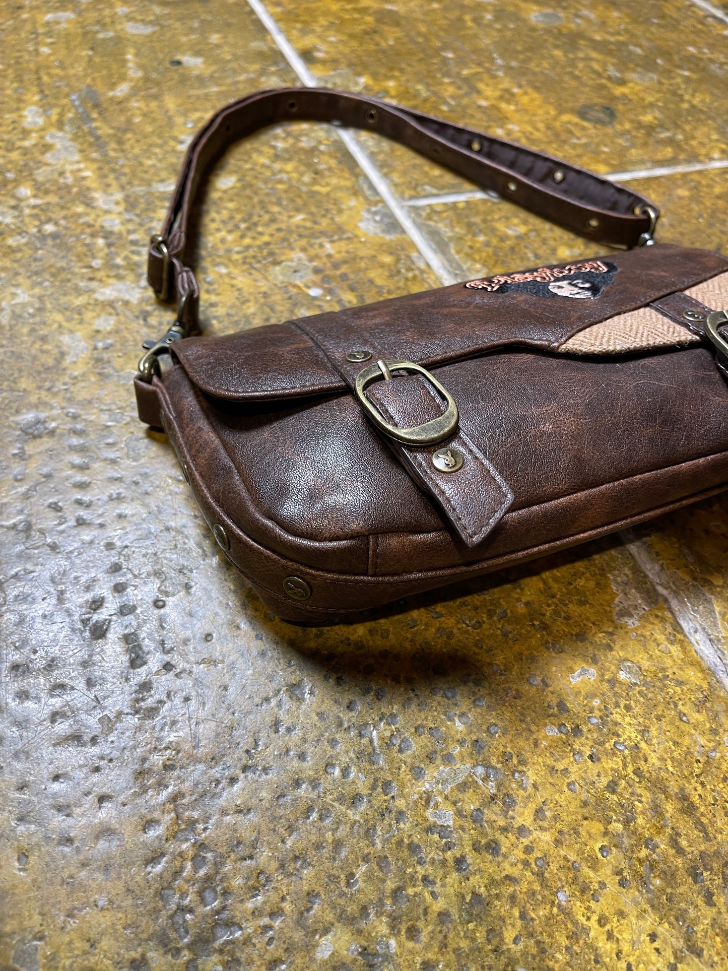 Playboy Shoulder Bag Brown Faux Leather 2004