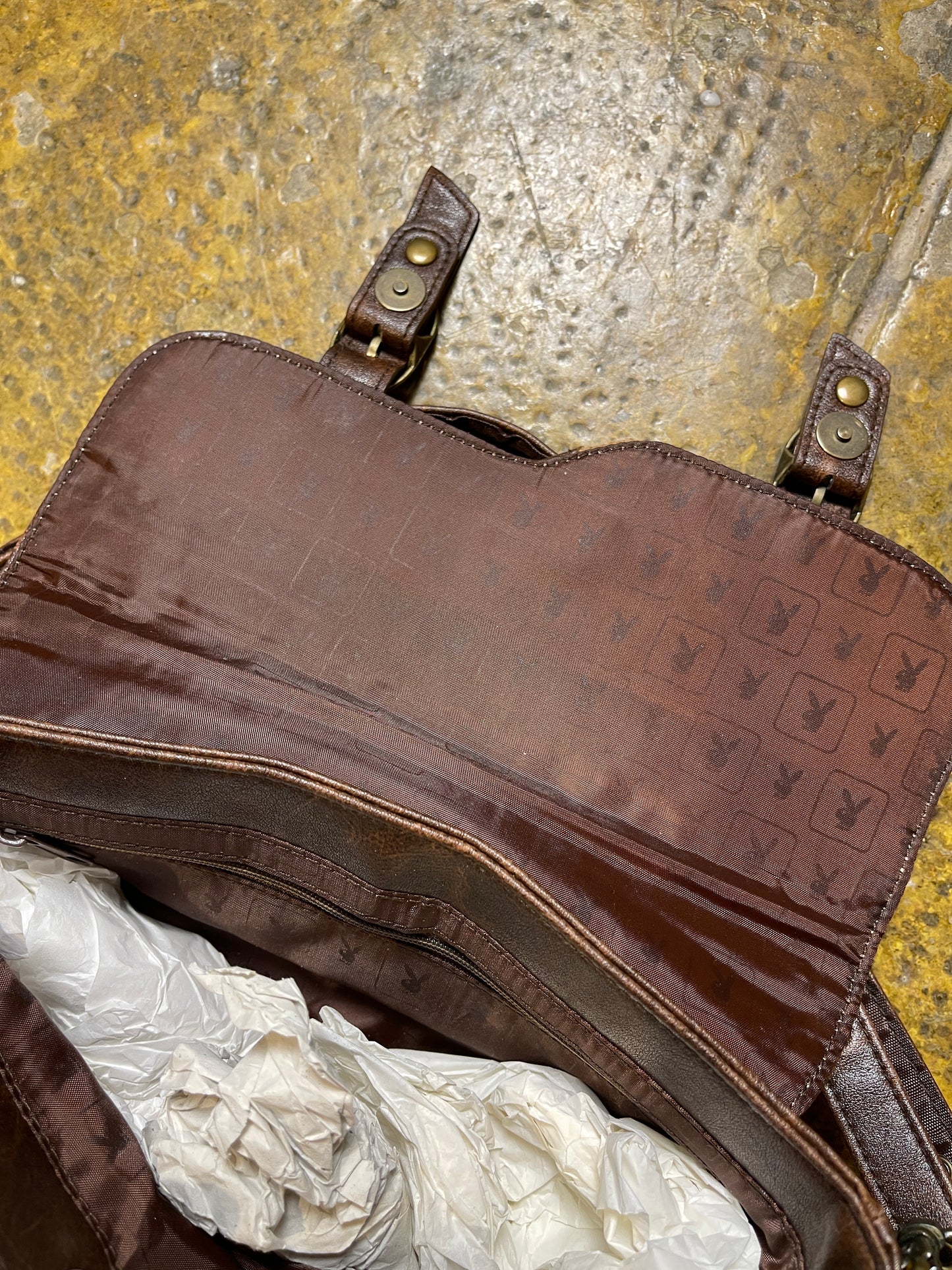 Playboy Shoulder Bag Brown Faux Leather 2004