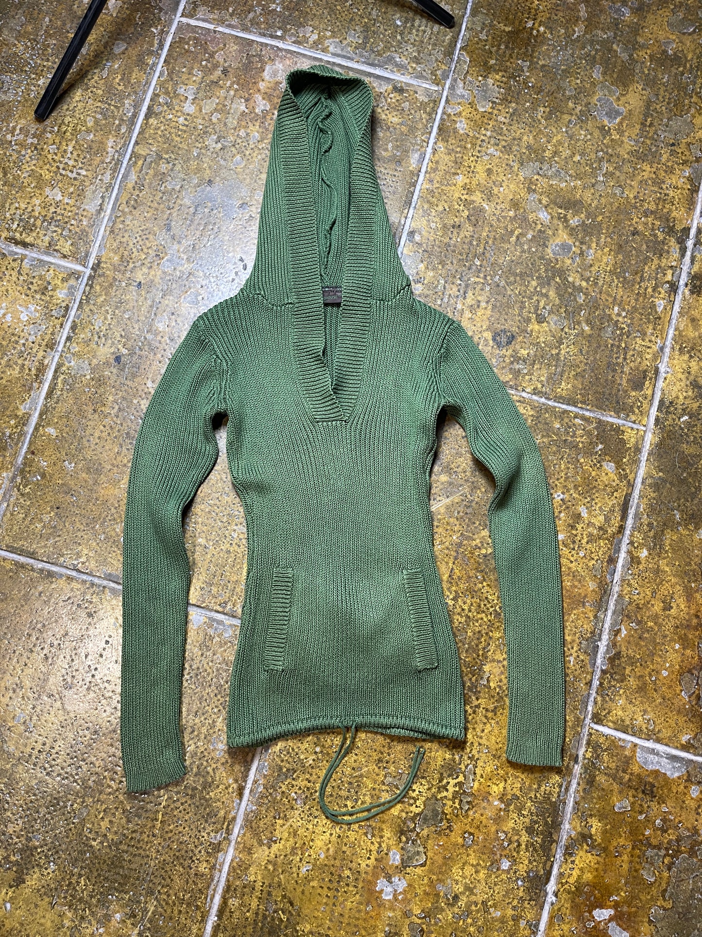 Clockhouse Knitted Hooded Sweatshirt 2000s y2k - XS