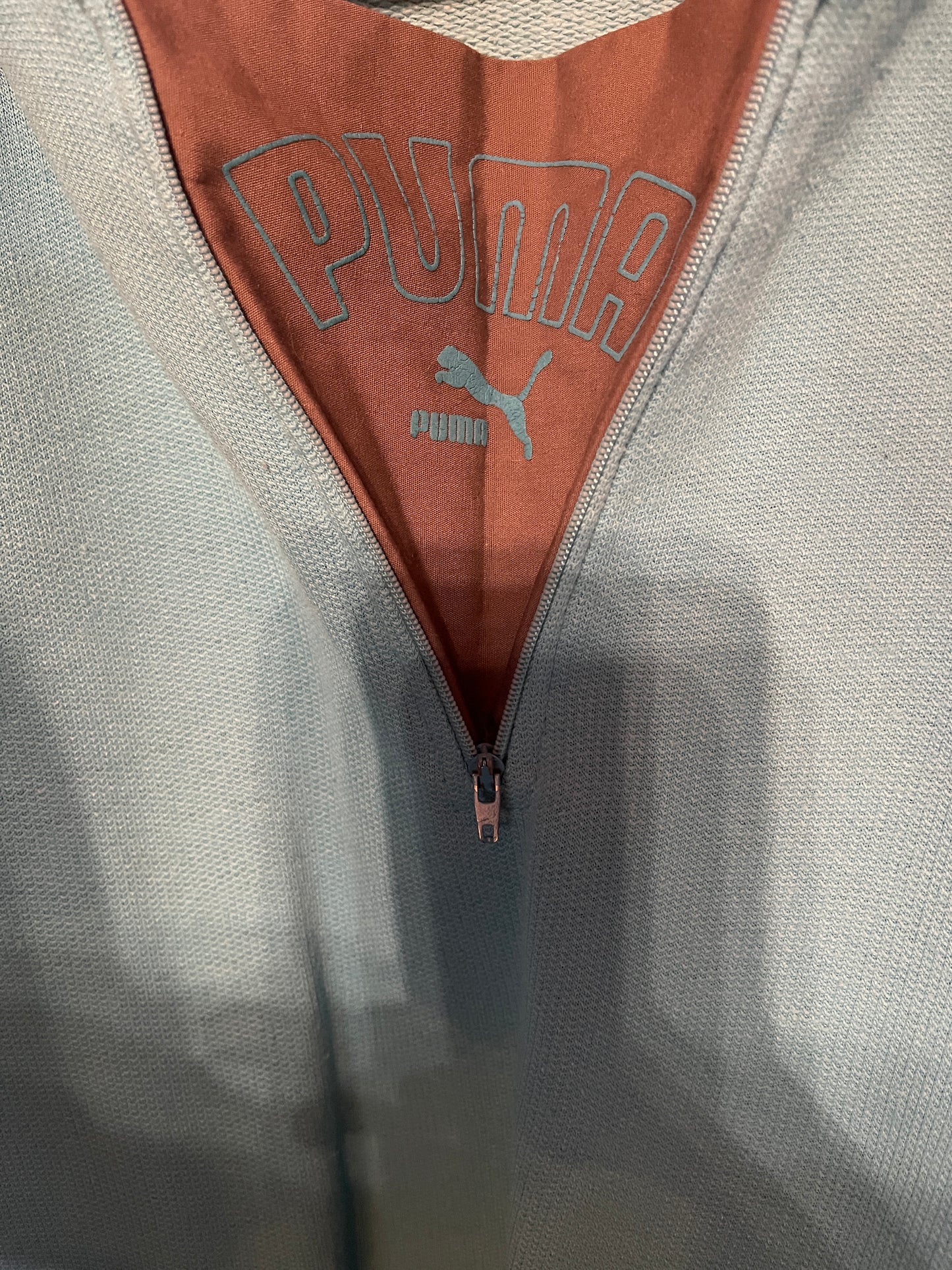 Vintage Puma Zip Sweatshirt Baby Blue 90s - L/XL