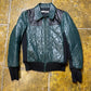Iceberg Quilted Leather Jacket Green Black - L
