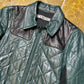 Iceberg Quilted Leather Jacket Green Black - L