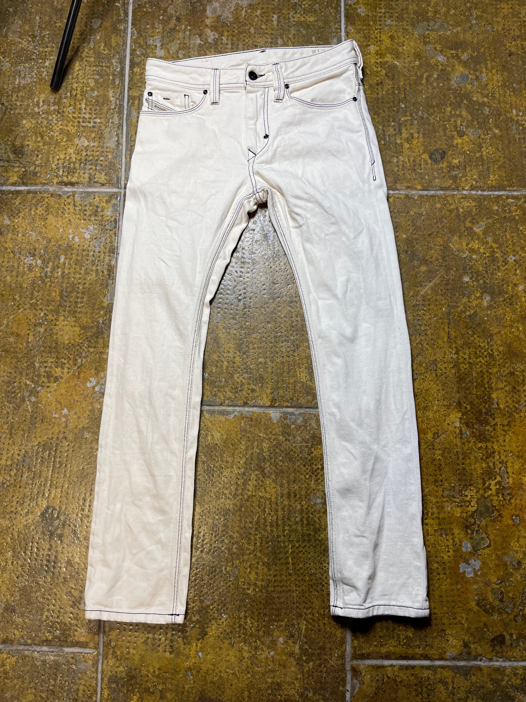 Diesel Skinny Denim Pants Thanaz White 2000s y2k - XS