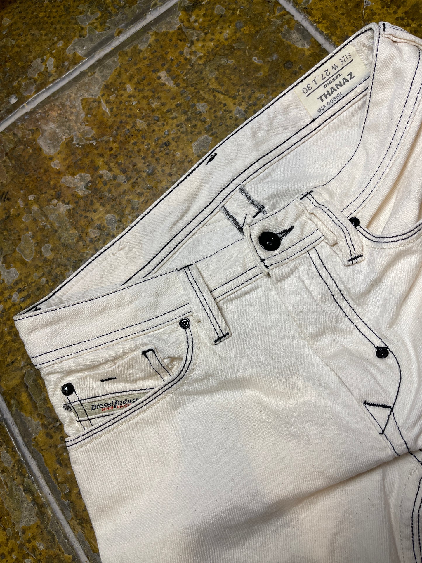 Diesel Skinny Denim Pants Thanaz White 2000s y2k - XS