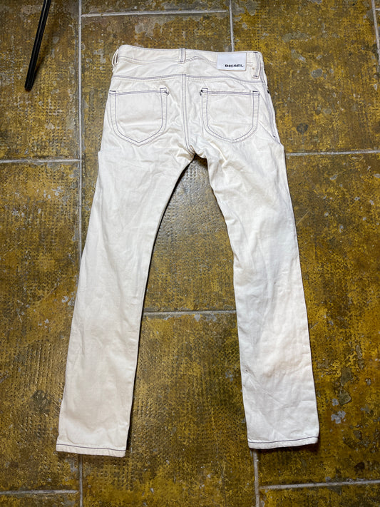 Diesel Skinny Denim Pants Thanaz White 2000s y2k - XS