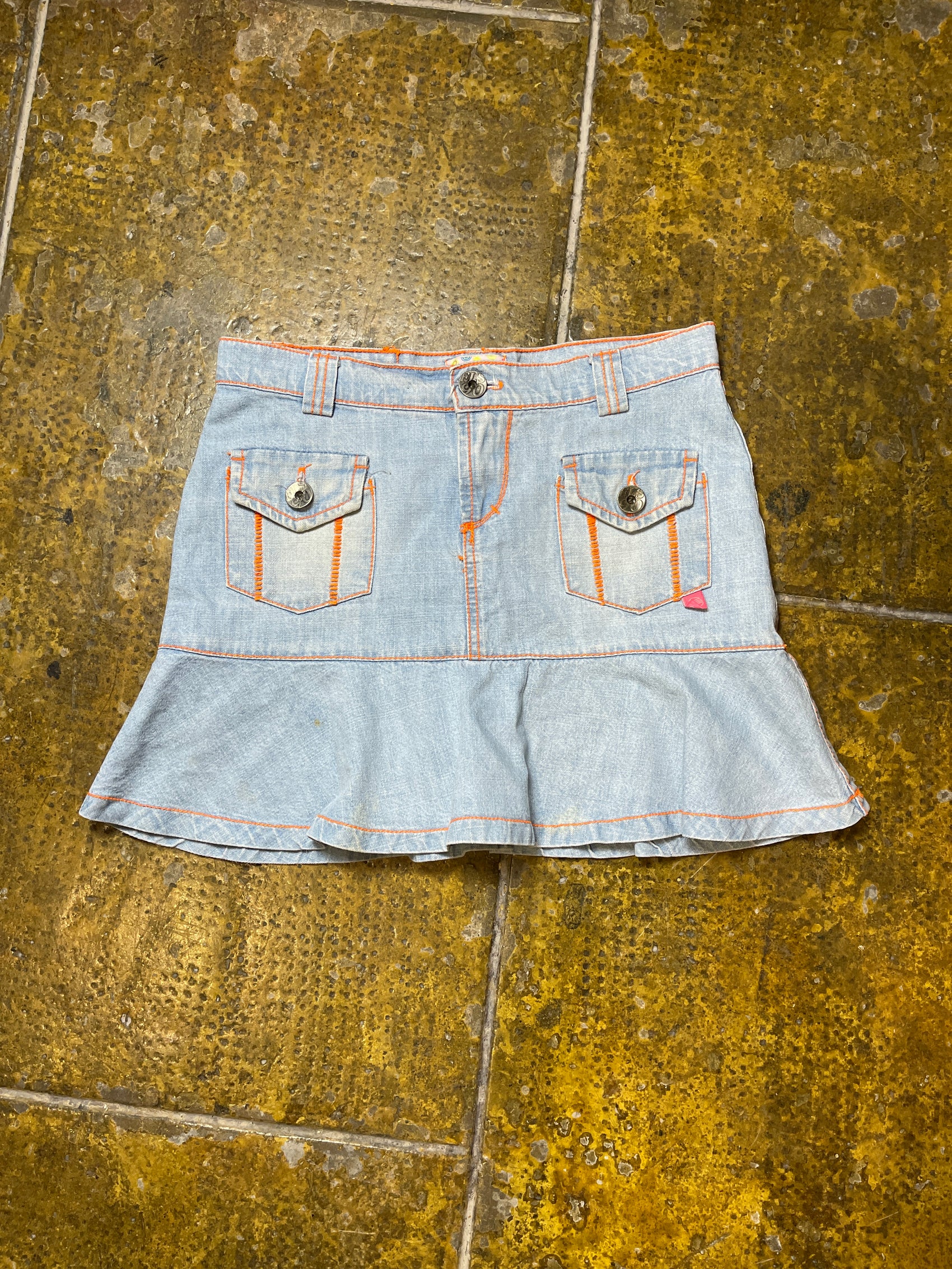 Felos Girl Denim Mini Skirt Blue 2000s y2k - XS