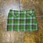 H&M Checkered Mini Skirt Green 2000s y2k - S