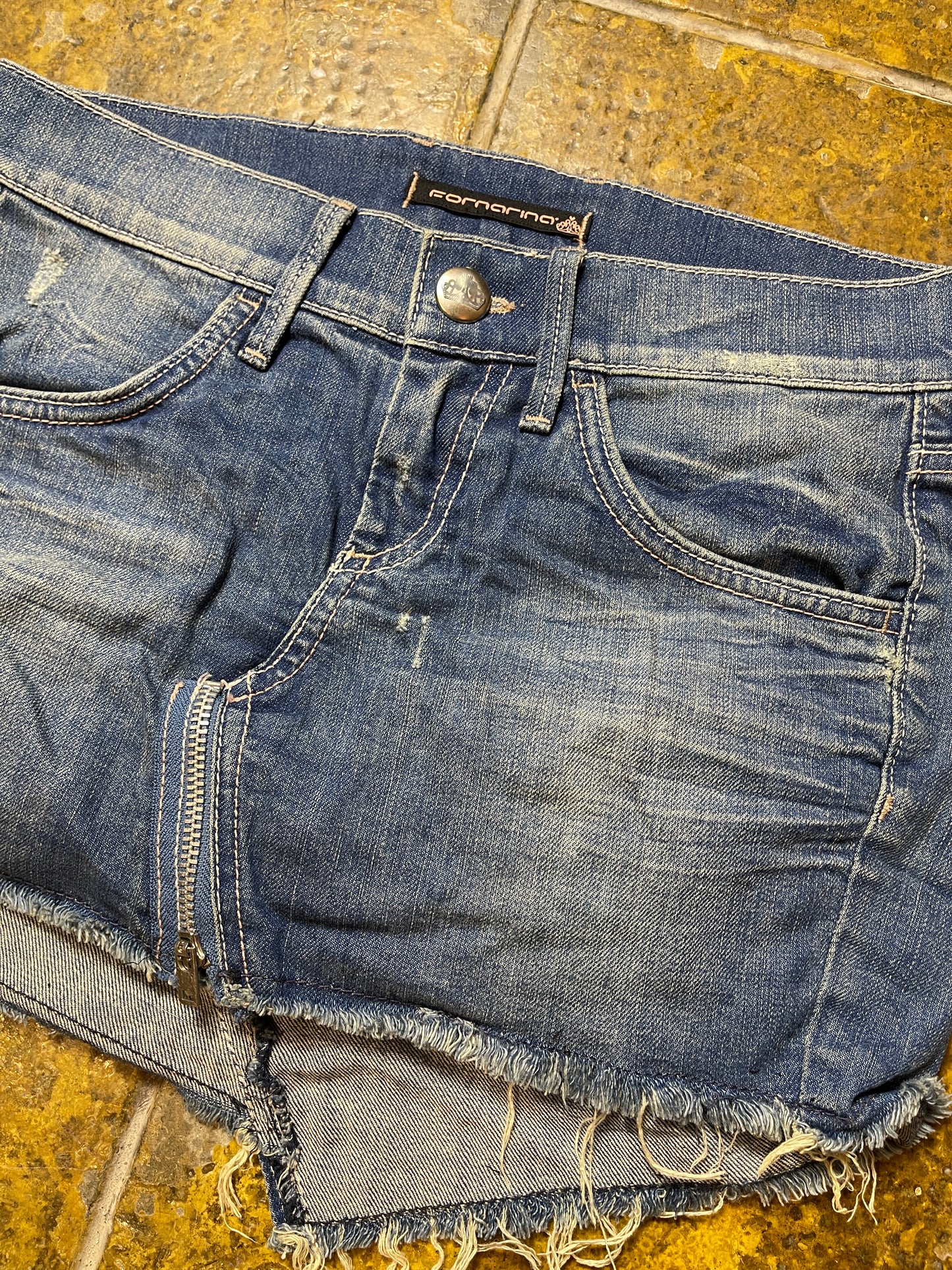 Fornarina Mini Denim Skirt Blue 2000s y2k - S