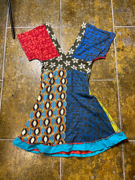 Desigual Short Sleeve Dress Multicolor 2000s y2k - M